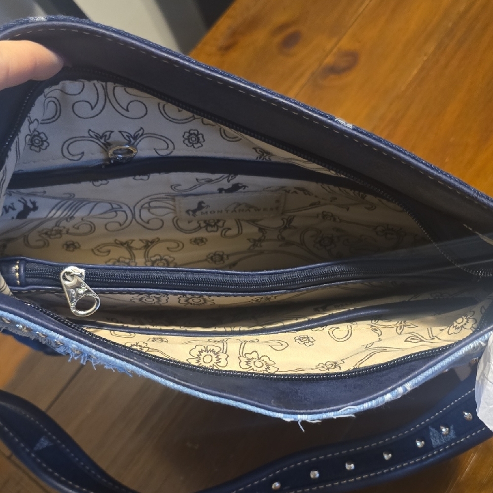 American Flag Denim Shoulder Bag - Picture 7 of 12